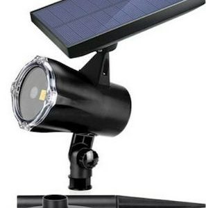 PROTZ/000/SOLAR Χριστουγεννιάτικος Προβολέας Laser LED Ηλιακός IP65 Εξωτερικού Χώρου Προτζέκτορας με Πράσινες & Κόκκινες Κουκίδες